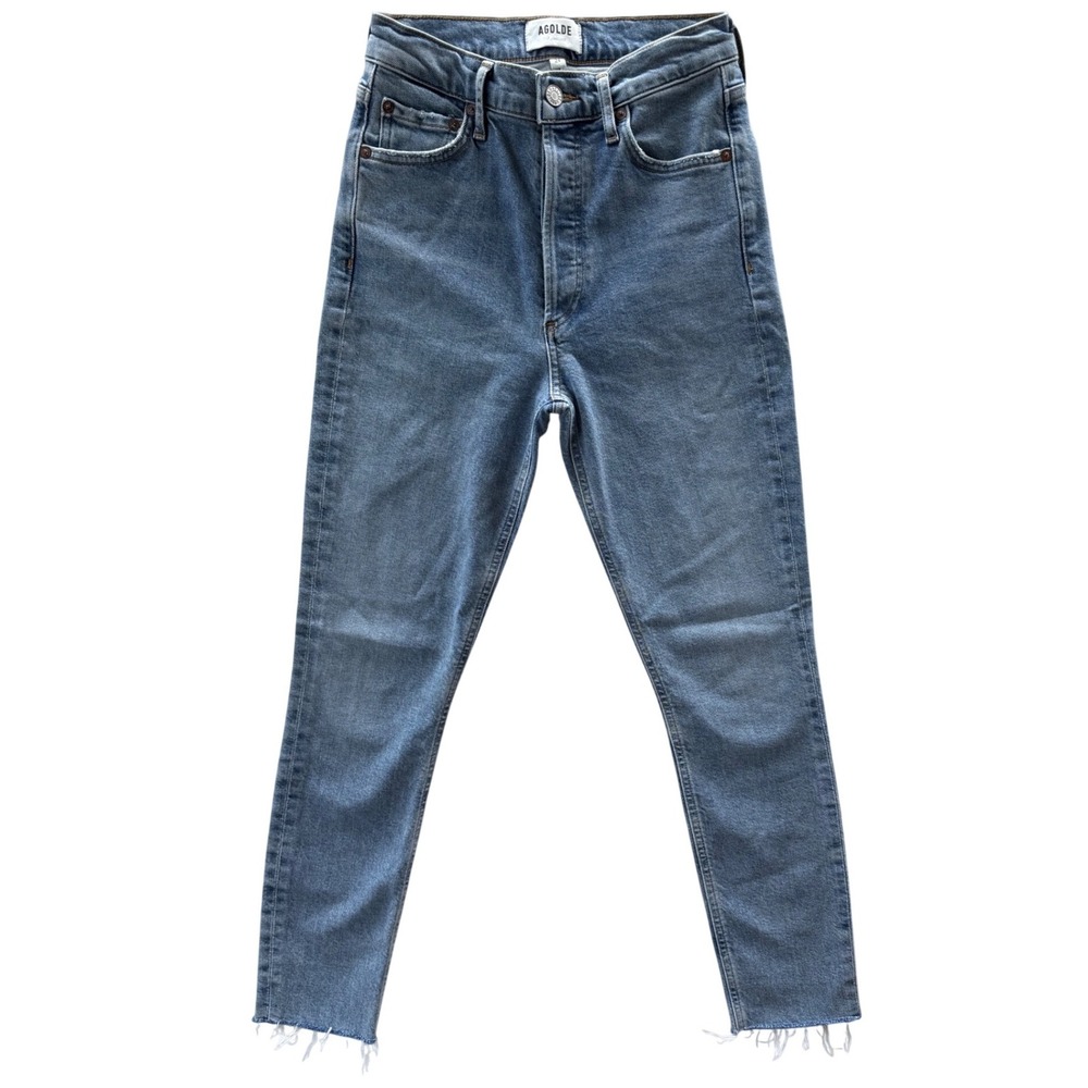 AGOLDE Women's Nico High Rise Slim Fit Jean, Light Wash Button Fly, Size 24"